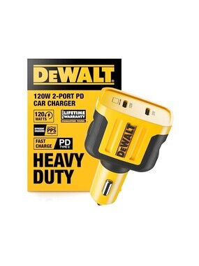 DEWALT USB C Car Charger, 120W 2-Port PD 3.0 Type C Adapter, PPS Fast Charg…